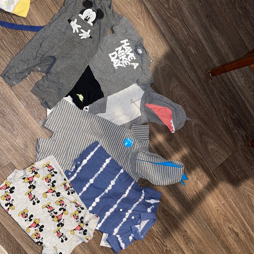 Bundle of short rompers! NIKE, NWT CARTERS, and MICKEY MOUSE!!!